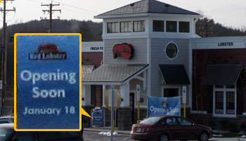 Red Lobster in Stroudsburg opening January 18th, 2010